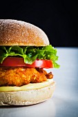 Chicken burger with tomato