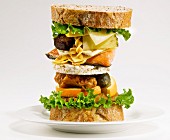 Sandwich tower with unusual ingredients