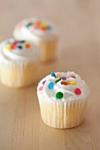 Vanilla Cupcakes With Colorful Sprinkles