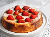 Gluten-free cheesecake with strawberries