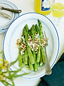 Green asparagus with parmesan and pine nuts
