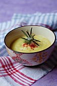 Cream of courgette soup with rosemary