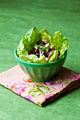 A lettuce filled with cheese, beetroot and mushrooms