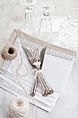 Cutlery on a white table