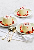 White chocolate panna cotta with pink pepper