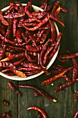 Bowl of Dried Hot Chili Peppers