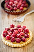 Individual Raspberry Dessert Dusted with Powdered Sugar