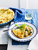 A Thai green curry chicken and courgette pie