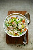 Chicken soup with vegetables and parsley