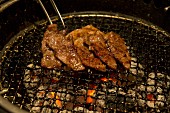 Yakiniku-Kobe beef on a table grill (Japan)