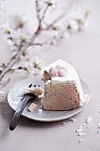 Cherry blossom sponge cake with cream