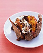 Baked sweet potato with cheese (France)