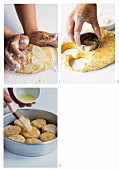 Sweet potato scones being made