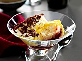 Sherry trifle with grated chocolate