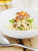 Spaghetti with octopus