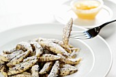 Poppy seed pasta with apple sauce