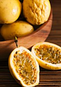 Yellow passion fruits