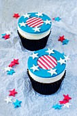 Two 4th of July cupcakes (USA)