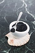 A bowl of lumpfish caviar
