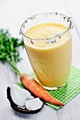 A carrot and coconut smoothie