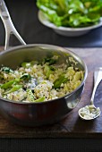 Leek and blue cheese risotto