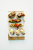 Colourful crostini for a party