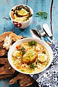 Fish soup with bread