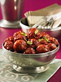 Party meatballs with cranberry sauce