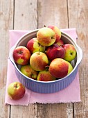 Fresh apples in a baking dish