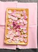 Sugared rose petals