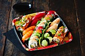 A sushi platter with nigiri and maki (Japan)