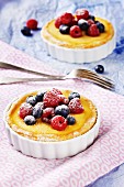 Vanilla tartlets topped with fresh berries