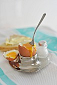 A soft-boiled egg for breakfast