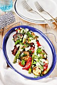 Grilled vegetable salad with sheep's cheese