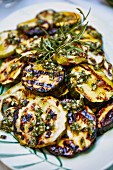 Grilled courgette slices