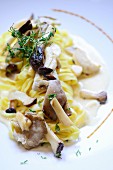 Tagliatelle with mushrooms and thyme