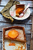 Persimmon and vanilla cream tart with cocoa butter