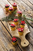 Christmas confectionery: poinsettias in flower pots