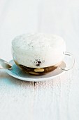 A white bean and morel mushroom cappuccino