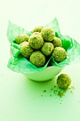 Green tea pistachio truffles