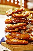 A stack of pretzels