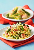 Tagliatelle with asparagus, lobster and tarragon