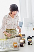 A woman making jam