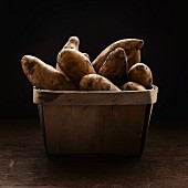 Potatoes in a wooden basket