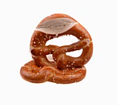 Two soft pretzels with salt
