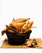 A basket of samosas