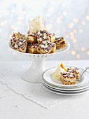 Cheesecake mit Christmas Pudding und Cognac vom Blech