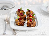 Pork and apricot stuffing with cranberries for Christmas