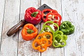 Colourful pepper slices