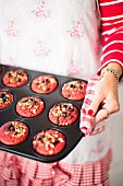 Red hazelnut muffins